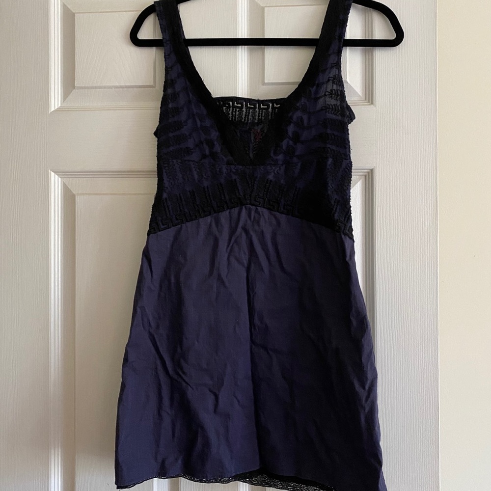 Free People Navy and Black Lace minidress